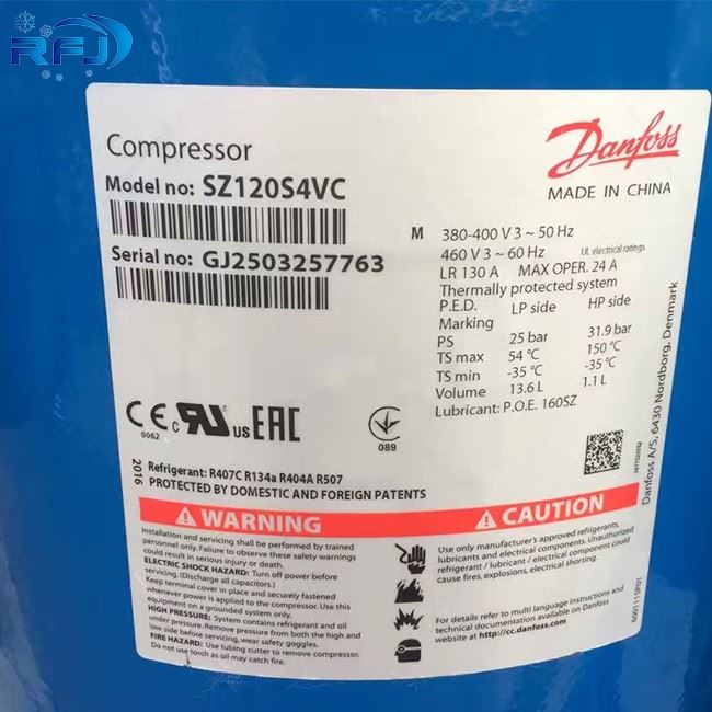 SZ120S4VC Danfoss hermetic scroll compressor